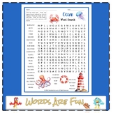 OCEAN Word Search Puzzle Handout Fun Activity