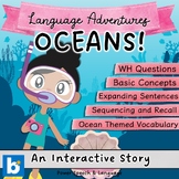 OCEANS, Boom Cards Speech Therapy, WH Questions, Basic Con