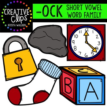 Preview of OCK Short O Word Family {Creative Clips Digital Clipart}