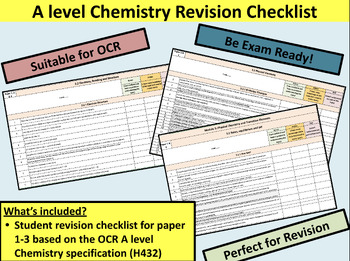 Preview of OCR A Level Chemistry Specification Checklist