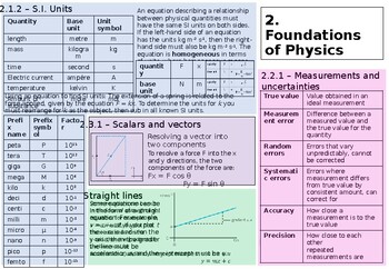 Preview of OCR A-Level Physics Knowledge Organisers