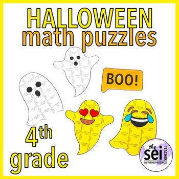 Preview of OCTOBER ACTIVITIES - FOURTH GRADE - MATH CENTERS MATH CRAFT MATH PUZZLE