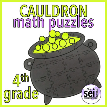 Preview of OCTOBER ACTIVITIES - FOURTH GRADE - MATH CENTERS MATH PUZZLE MATH CRAFT