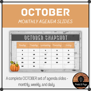 Preview of OCTOBER AGENDA SLIDES - A Monthly Series