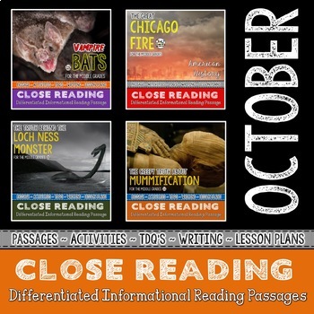 Preview of OCTOBER Close Reading Bundle
