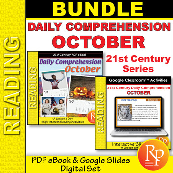 Preview of OCTOBER DAILY READING COMPREHENSION - 21st Century: PDF & Google Slides