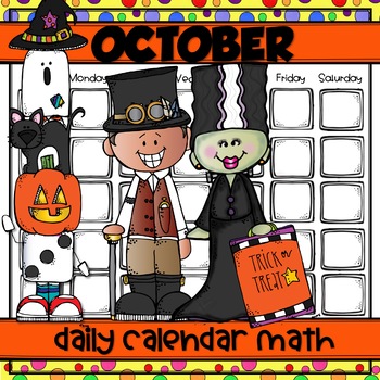 Preview of OCTOBER Daily Calendar Math for Kinders