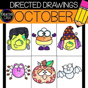Preview of OCTOBER Directed Drawings {Made by Creative Clips Clipart}