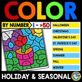 MAY SPRING MATH COLOR BY NUMBER CODE ACTIVITY COLORING PAG