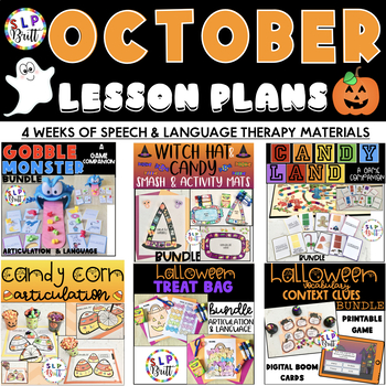Preview of OCTOBER (HALLOWEEN) SPEECH & LANGUAGE THERAPY LESSON PLANS