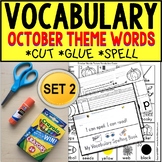 OCTOBER Vocabulary and Fine Motor MONTHLY Worksheets for S