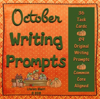 Preview of OCTOBER WRITING PROMPTS: Task Cards, Writing Activities