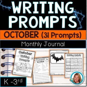 Preview of OCTOBER Writing Prompts Journal