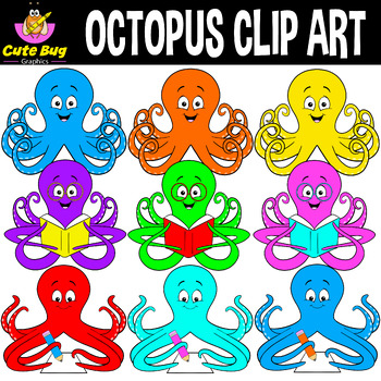 Preview of OCTOPUS CLIP ART - OCTOPUS THEME CLIP ART SET | CLASSROOM DECOR