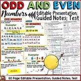 ODD AND EVEN NUMBERS: POWERPOINT PRESENTATION: GUIDED NOTES: QUIZ