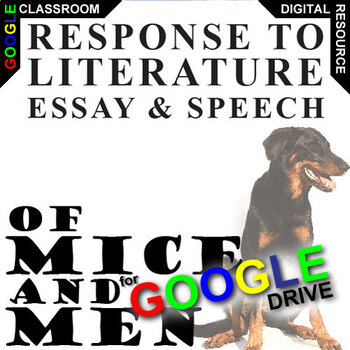 Preview of OF MICE AND MEN Essay Questions, Writing Prompts, & Speech DIGITAL Thesis