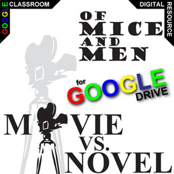 Preview of OF MICE AND MEN Movie vs Novel Comparison Activity DIGITAL Film Analysis