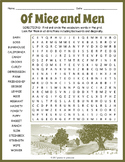 OF MICE & MEN Novel Study Word Search Puzzle Worksheet Activity