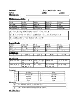 Preview of OG Lesson Plan vowel team ou /ou/