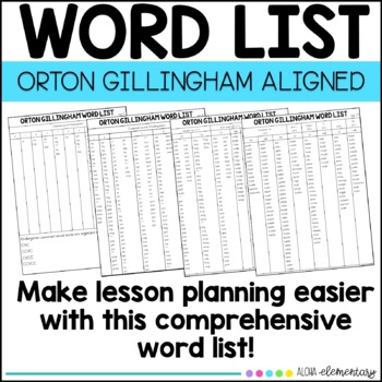 OG Word list and scope and sequence by Aloha Elementary | TpT