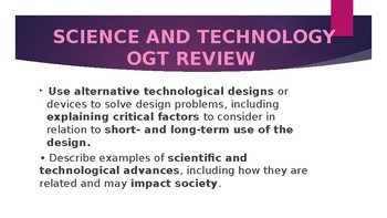 Preview of OGT Science Technology Review Questions For Practice