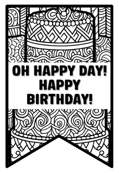 OH HAPPY DAY! HAPPY BIRTHDAY! Birthday Zentangle Coloring Pages by ...