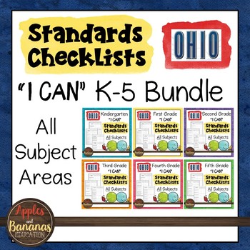 Preview of OHIO K-5 Standards Checklists for All Subjects  - "I Can" Bundle