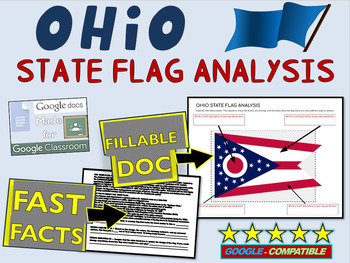 Preview of OHIO State Flag Analysis: fillable boxes, analysis, and fast facts