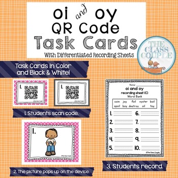 Preview of OI and OY QR Code Task Cards