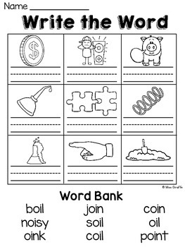 OI OY Worksheets and Activities NO PREP! Vowel Teams Worksheets