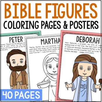 Preview of OLD and NEW TESTAMENT Bible Characters Coloring Pages and Posters Activity
