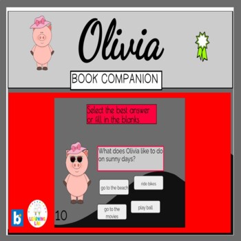 Preview of OLIVIA Book Companion BOOM CARDS