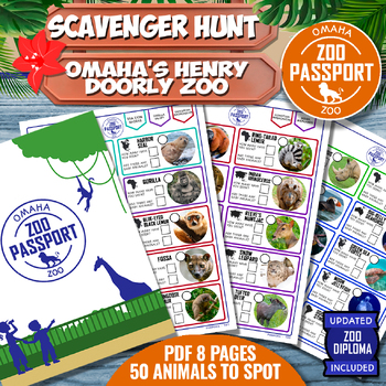 Preview of OMAHA ZOO Game Zoo Game - SCAVENGER HUNT - Omaha's Henry Doorly Zoo -ZOO DIPLOMA