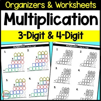 multi digit multiplication with 3 digit and 4 digit worksheets and templates