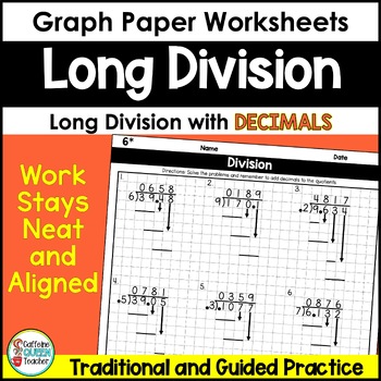 Preview of Dividing with Decimals on Graph Paper Long Division Standard Algorithm