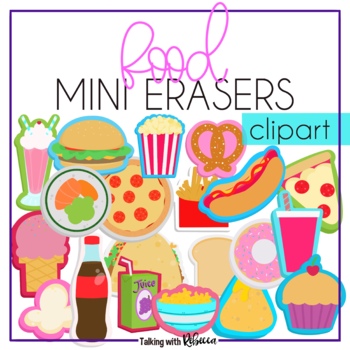 Spring Digital Mini Erasers Clip Art by Talking with Rebecca