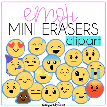 Emoji Digital Mini Erasers Clip Art by Talking with Rebecca