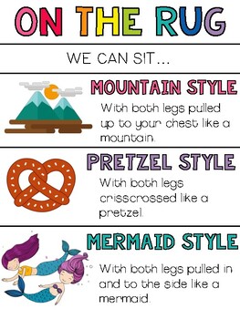 Preview of ON THE RUG PRINTABLE || sitting positions on the rug
