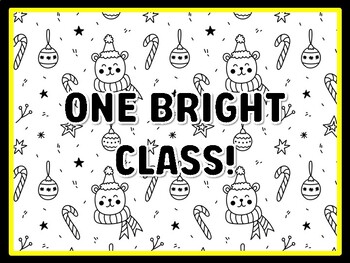 Preview of ONE BRIGHT CLASS! Christmas Bulletin Board Decor and Craft