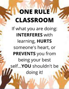 Preview of ONE CLASSROOM RULE - INCLUSION