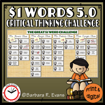 Preview of ONE DOLLAR WORDS 5.0 Critical Thinking Because of Mr. Terupt Extension