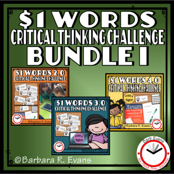 Preview of ONE DOLLAR WORDS BUNDLE I Critical Thinking Because of Mr. Terupt Extension