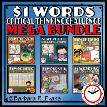 Preview of ONE DOLLAR WORDS MEGA BUNDLE Critical Thinking Because of Mr. Terupt Extension