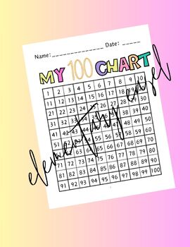 ONE HUNDRED CHART - K, 1st, 2nd, 3rd by Elementary Easel | TPT