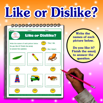 LIKE OR DISLIKE Opinion What do you like Vocabulary Speech Therapy ESL ...