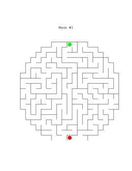Preview of ONE PUZZLE PER PAGE MAZES #1