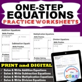 ONE-STEP EQUATIONS Practice | Skills Fluency & Word Proble