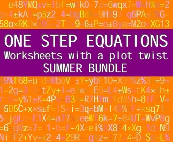 Preview of ONE STEP EQUATIONS  - SUMMER BUNDLE