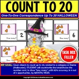 ONE TO ONE CORRESPONDENCE Count to 20 HALLOWEEN Candy Task