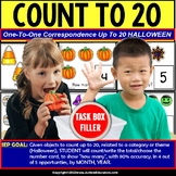 ONE TO ONE CORRESPONDENCE Count to 20 HALLOWEEN Task Box F